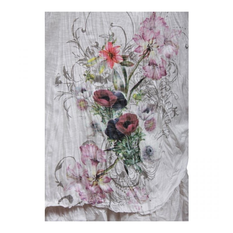 robe tunique Claude Gérard pan asymétrique (détail motif)