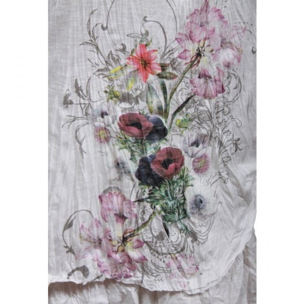 robe tunique Claude Gérard pan asymétrique (détail motif)