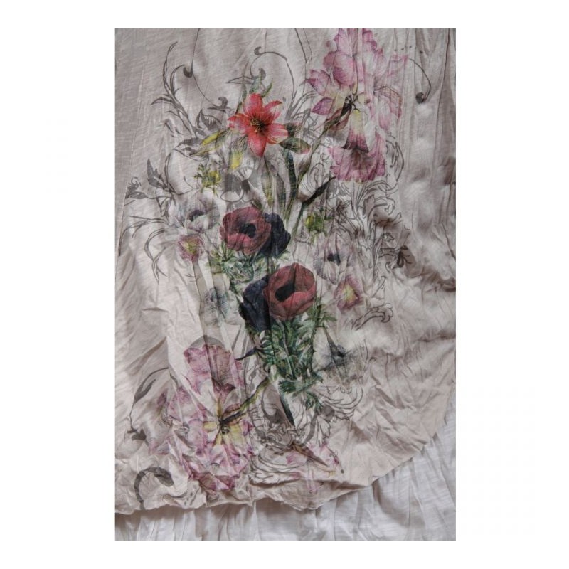 robe tunique Claude Gérard pan asymétrique (détail motif)