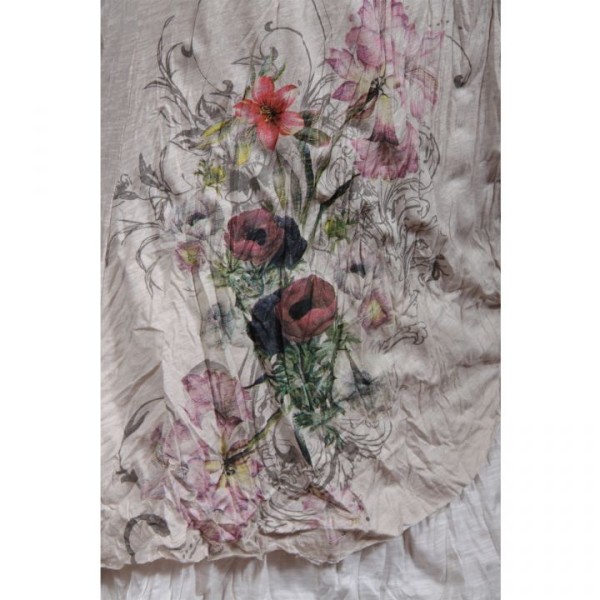 robe tunique Claude Gérard pan asymétrique (détail motif)