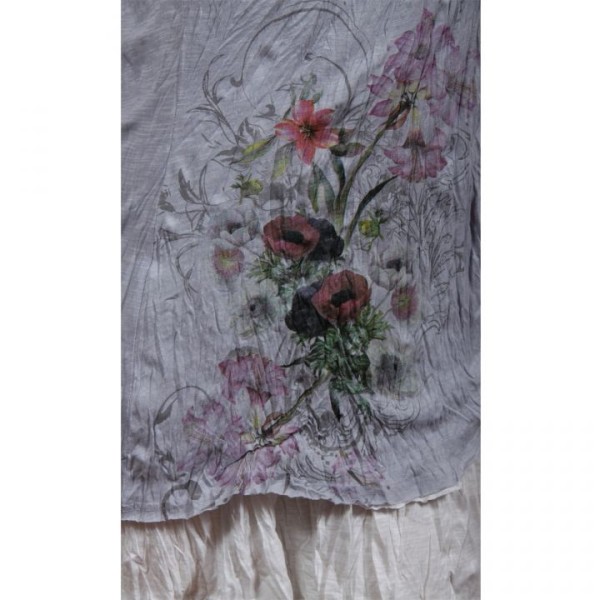 robe tunique Claude Gérard pan asymétrique (détail motif)