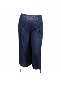 Pantalon fluide H3 bleu jeans grande taille 7/8eme (face)