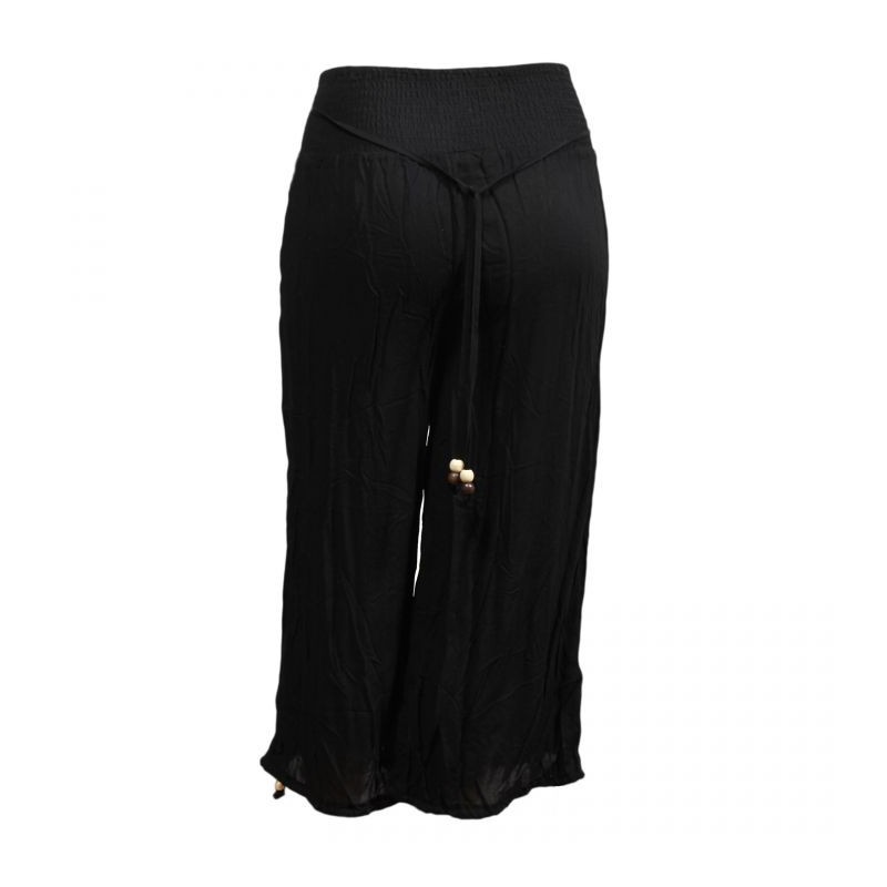 Pantalon grande taille - pantalon fluide 7/8eme H3 noire (dos)