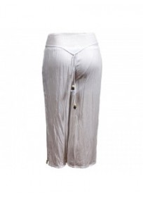 Pantalon fluide H3 blanc grande taille 7/8eme (dos)