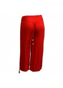 Pantalon grande taille - pantalon fluide 7/8eme H3 rouge (dos)