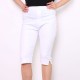 pantalon femme grande taille - pantacourt taille élastique uni blanc nana belle (porté)