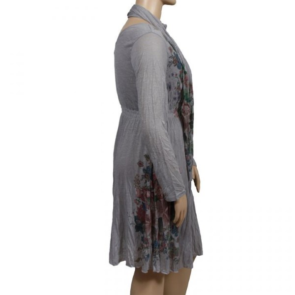 robe & foulard assorti Claude Gérard grande taille (côté)