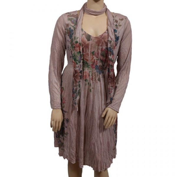 robe & foulard assorti Claude Gérard grande taille (face)