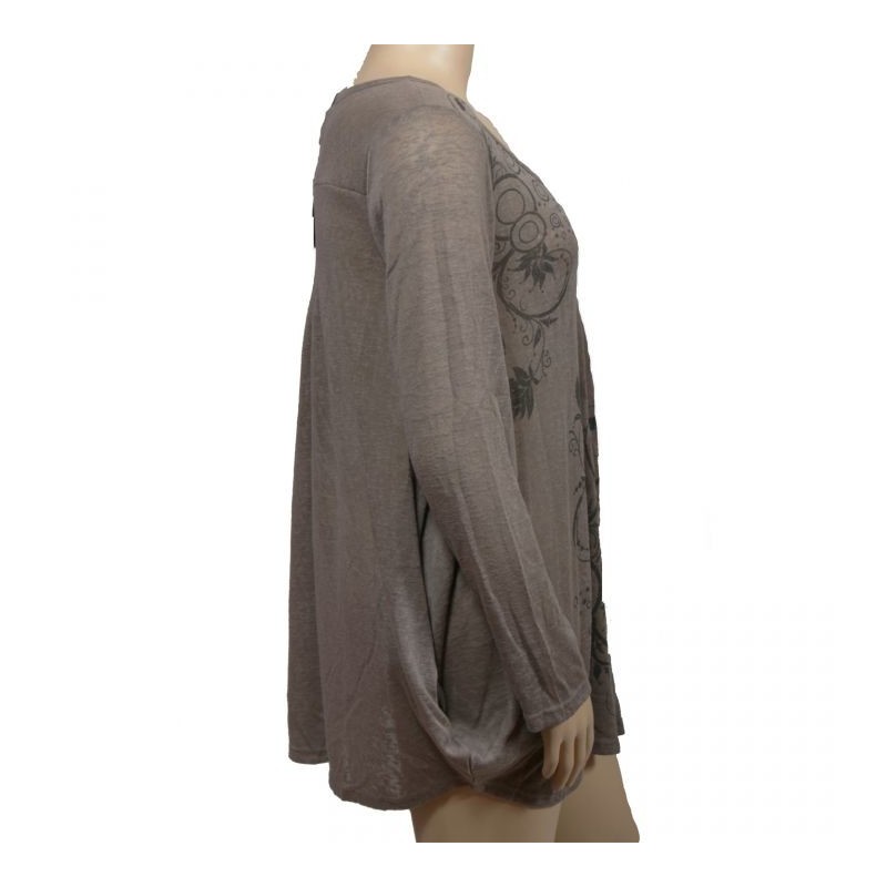 pull fin "volute" Claude Gérard grande taille (côté)