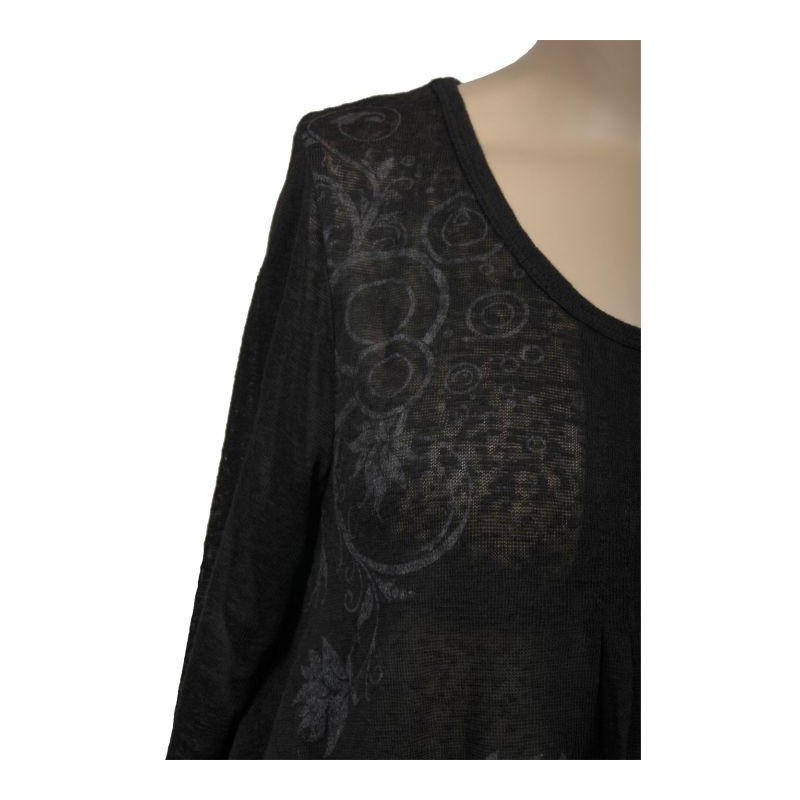 pull fin "volute" Claude Gérard grande taille (détail)