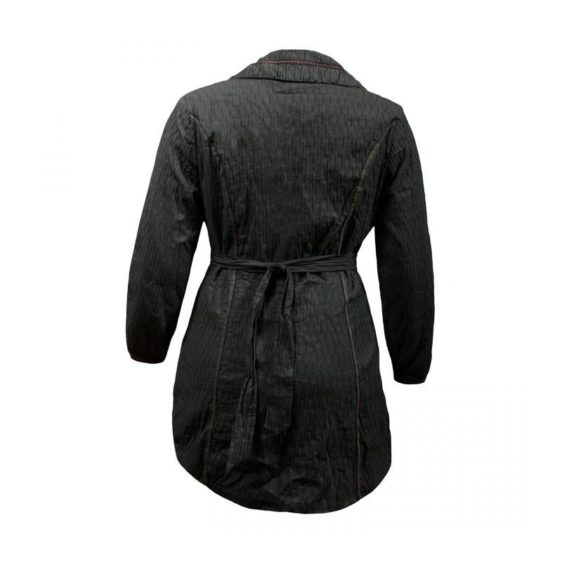 Manteau grande taille - manteau tissu alvéolé L33 gris foncé (dos)