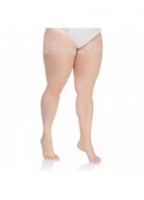 collants "basiques" grande taille - bandes anti frottement Lida beige naturel