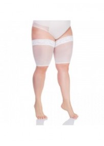 collants "basiques" grande taille - bandes anti frottement Lida blanc