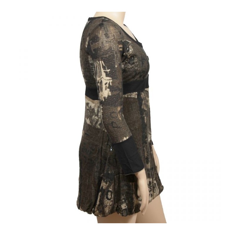 robe kaki imprimée L33 grande taille (côté)