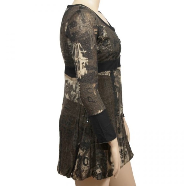 robe kaki imprimée L33 grande taille (côté)
