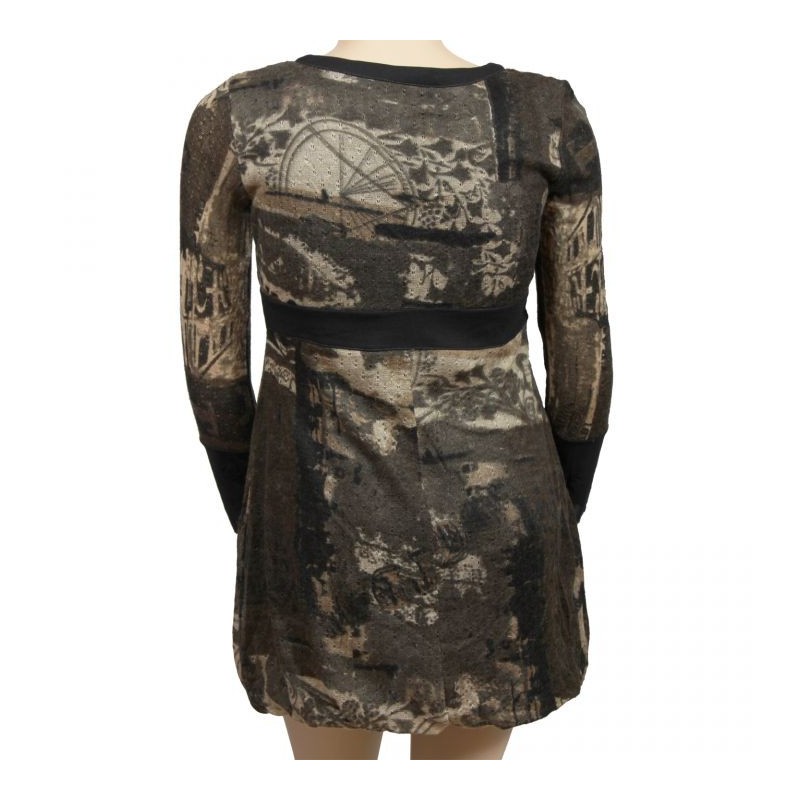 robe kaki imprimée L33 grande taille (dos)