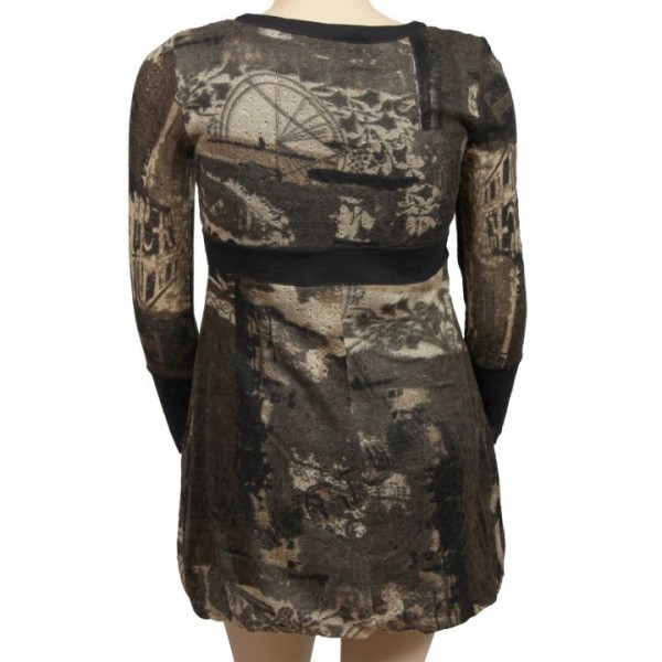 robe kaki imprimée L33 grande taille (dos)