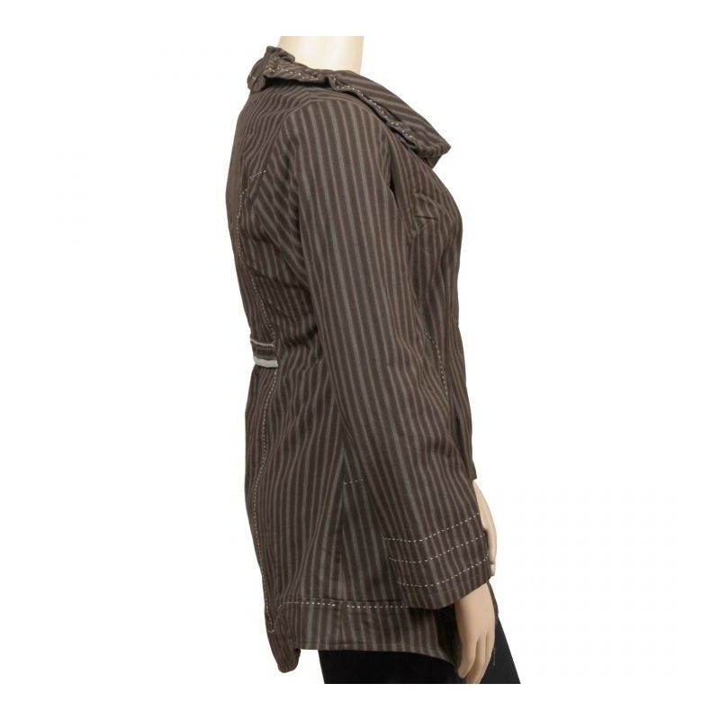 manteau kaki doublé polaire L33 grande taille (côté)