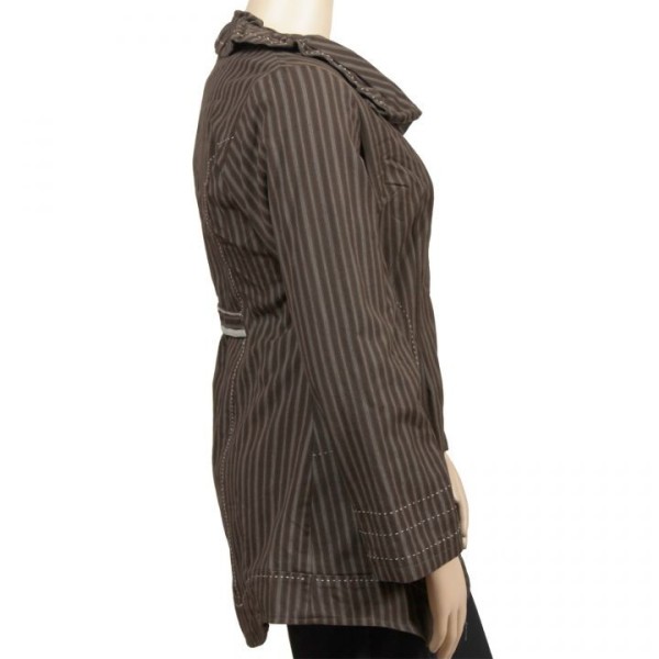 manteau kaki doublé polaire L33 grande taille (côté)