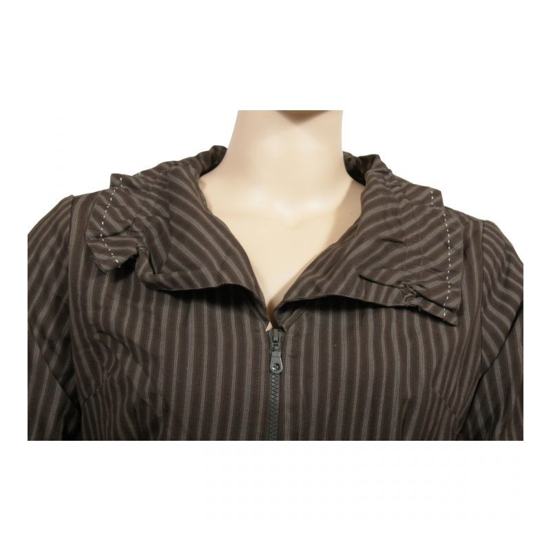 manteau kaki doublé polaire L33 grande taille (col)