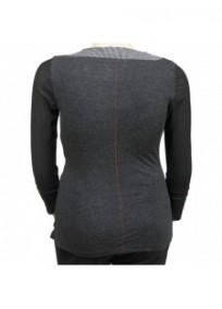 pull gris brodé L33 grande taille (dos)