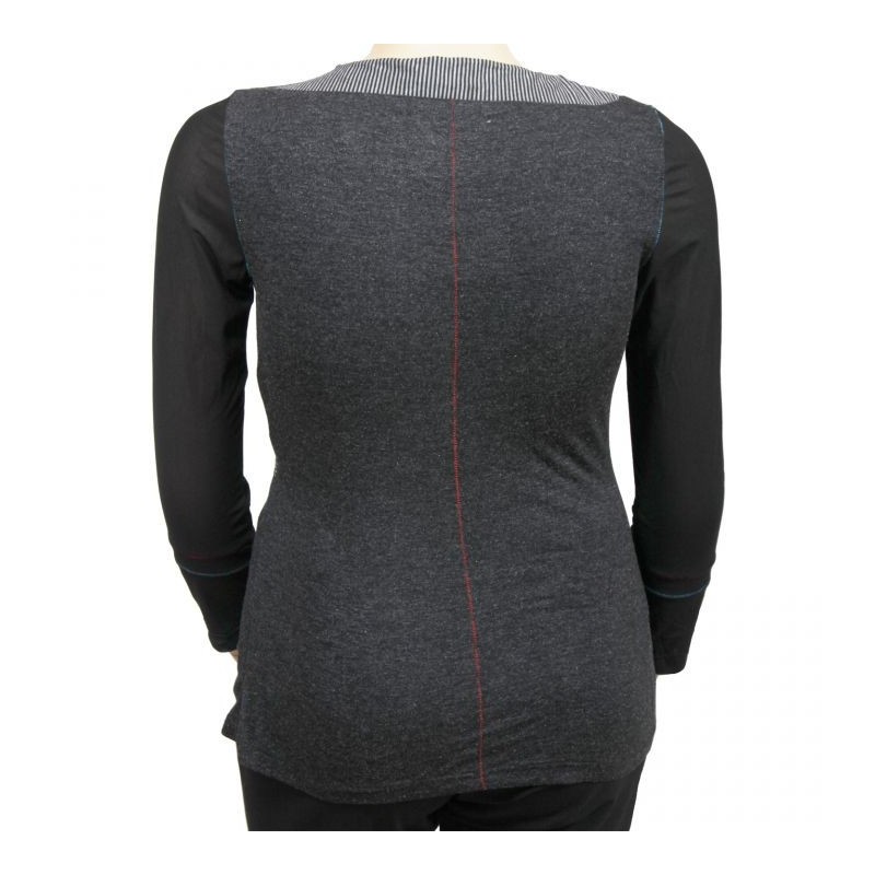 pull gris brodé L33 grande taille (dos)