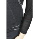 pull gris brodé L33 grande taille (détail manches)
