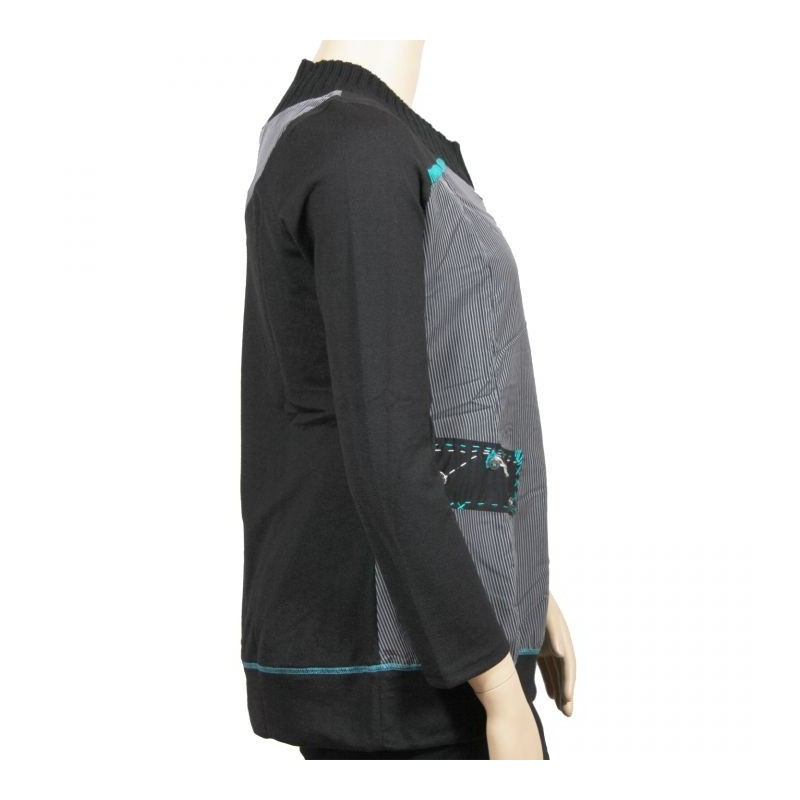 pull à rayures "sport" grande taille beauté ronde (côté)