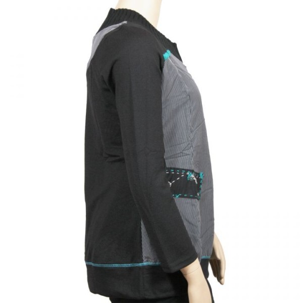 pull à rayures "sport" grande taille beauté ronde (côté)
