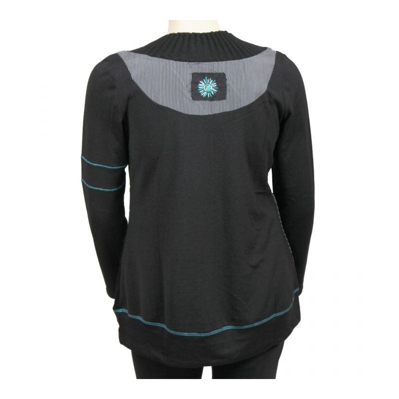 pull à rayures "sport" beauté ronde grande taille (dos)
