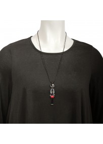 collier fantaisie grande taille - collier pepette Maelys coloris noir lol bijoux (porté)