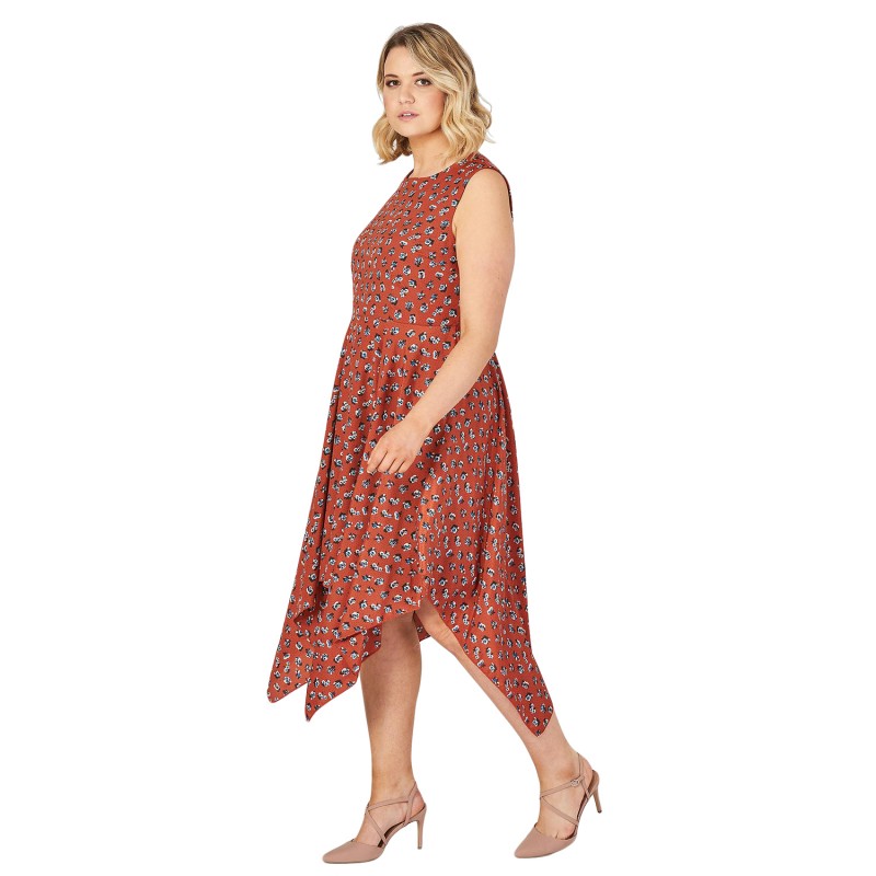 Robe asymétrique "Daisy" Lili London - porté côté