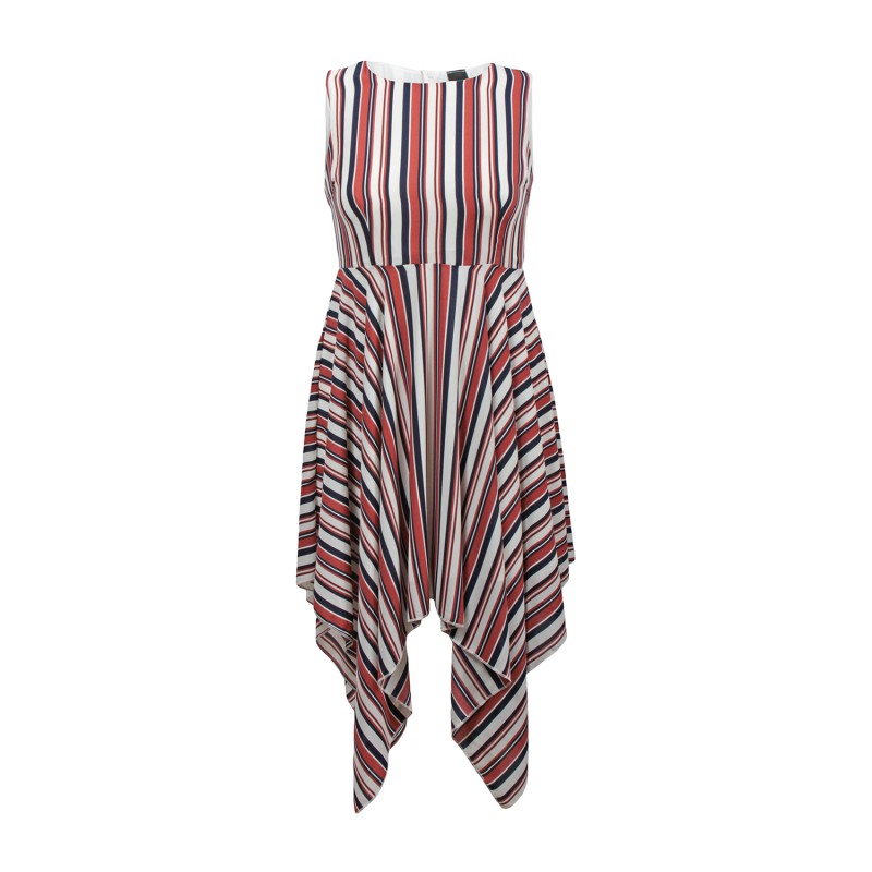 Robe grande taille asymétrique "Stripe" Lili London - face