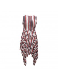 Robe grande taille asymétrique "Stripe" Lili London - dos