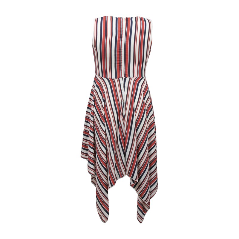 Robe grande taille asymétrique "Stripe" Lili London - dos