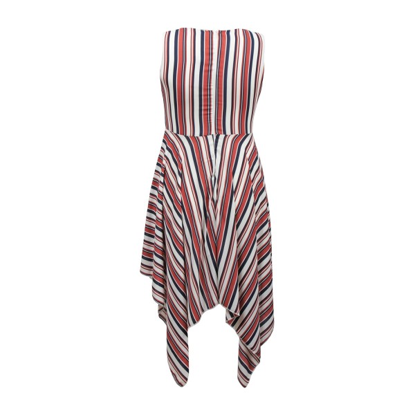 Robe grande taille asymétrique "Stripe" Lili London - dos