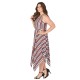 Robe grande taille asymétrique "Stripe" Lili London - porté côté