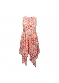 Robe grande taille asymétrique "Coral" Lili London - face