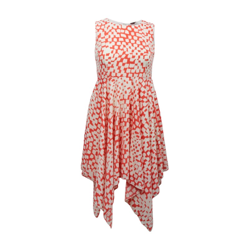 Robe grande taille asymétrique "Coral" Lili London - face
