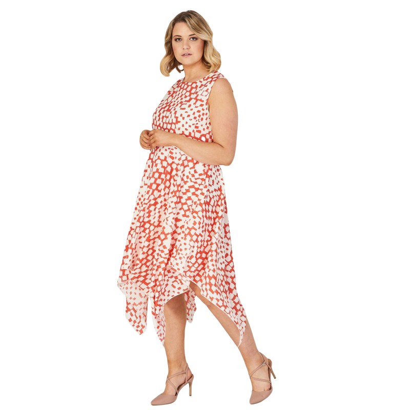 Robe grande taille asymétrique "Coral" Lili London - porté côté