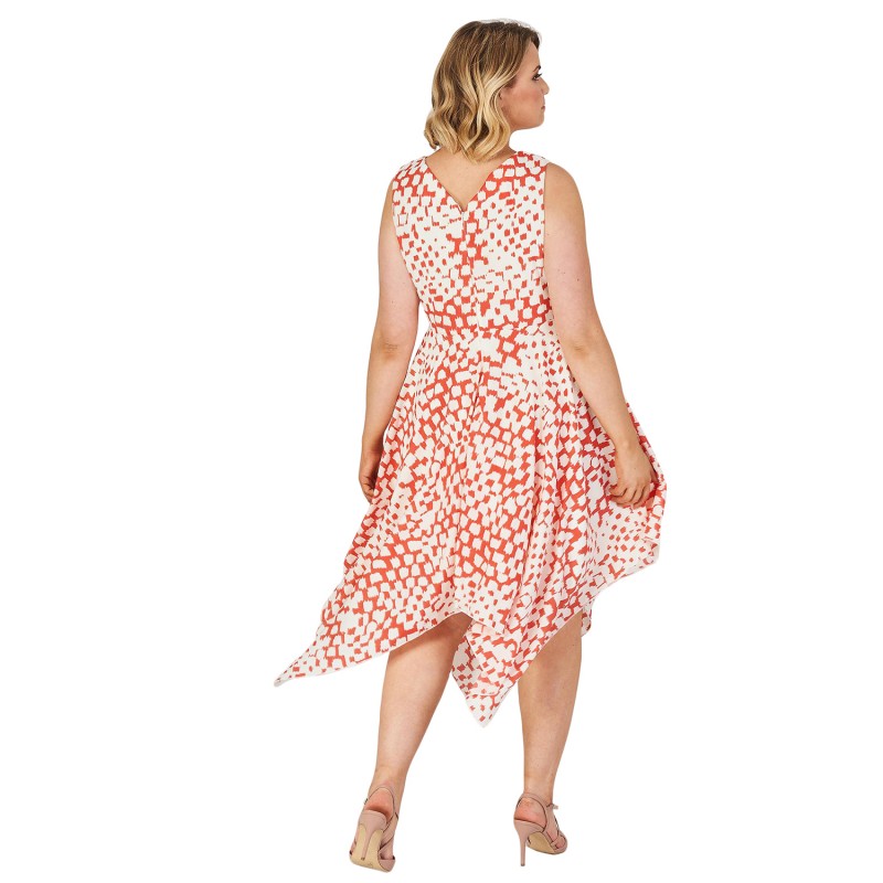 Robe grande taille asymétrique "Coral" Lili London - porté dos