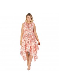 Robe grande taille asymétrique "Coral" Lili London - porté face