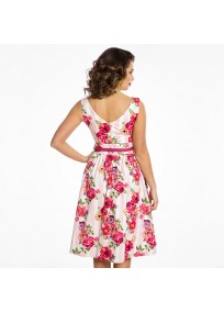 robe grande taille - robe vintage "Delta" Lindy Bop imprimé "Bouquet floral" (dos porté)