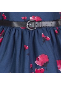 robe grande taille - robe vintage "Daria" Lindy Bop imprimé "coquelicot" (détail ceinture)