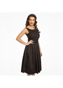 Robe grande taille - robe noire vintage "Lana" de la marque Lindy bop (côté)