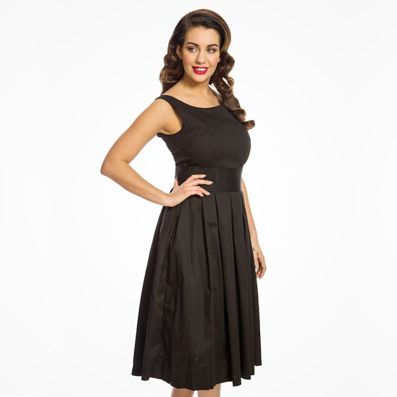 Robe grande taille - robe noire vintage "Lana" de la marque Lindy bop (côté)