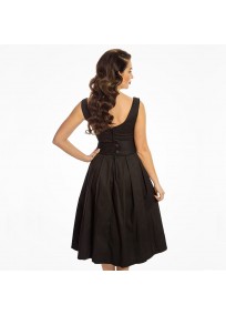 Robe grande taille - robe noire vintage "Lana" de la marque Lindy bop (dos)