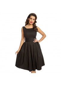 Robe grande taille - robe noire vintage "Lana" de la marque Lindy bop (face)