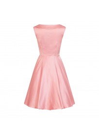 Robe grande taille - robe satinée "Terri Lou" Lindy Bop rose (dos non porté)