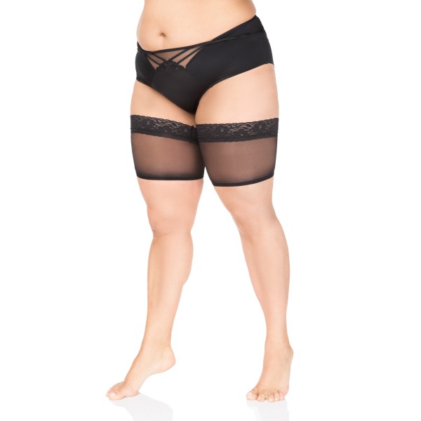 collants "basiques" grande taille - bandes courtes anti frottement Lida noir